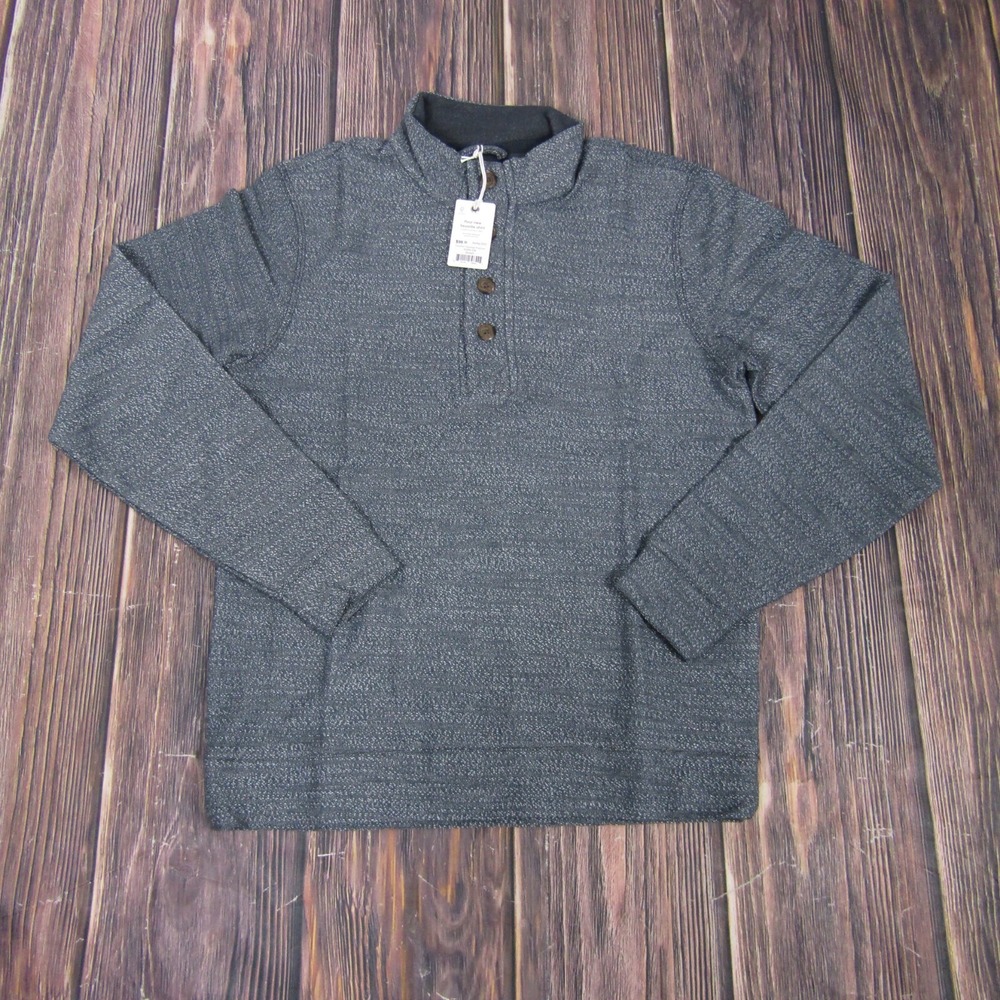 Marine Layer‎ NEW NWT Mens Small Gray Clayton Textured Pullover Henley Sweater